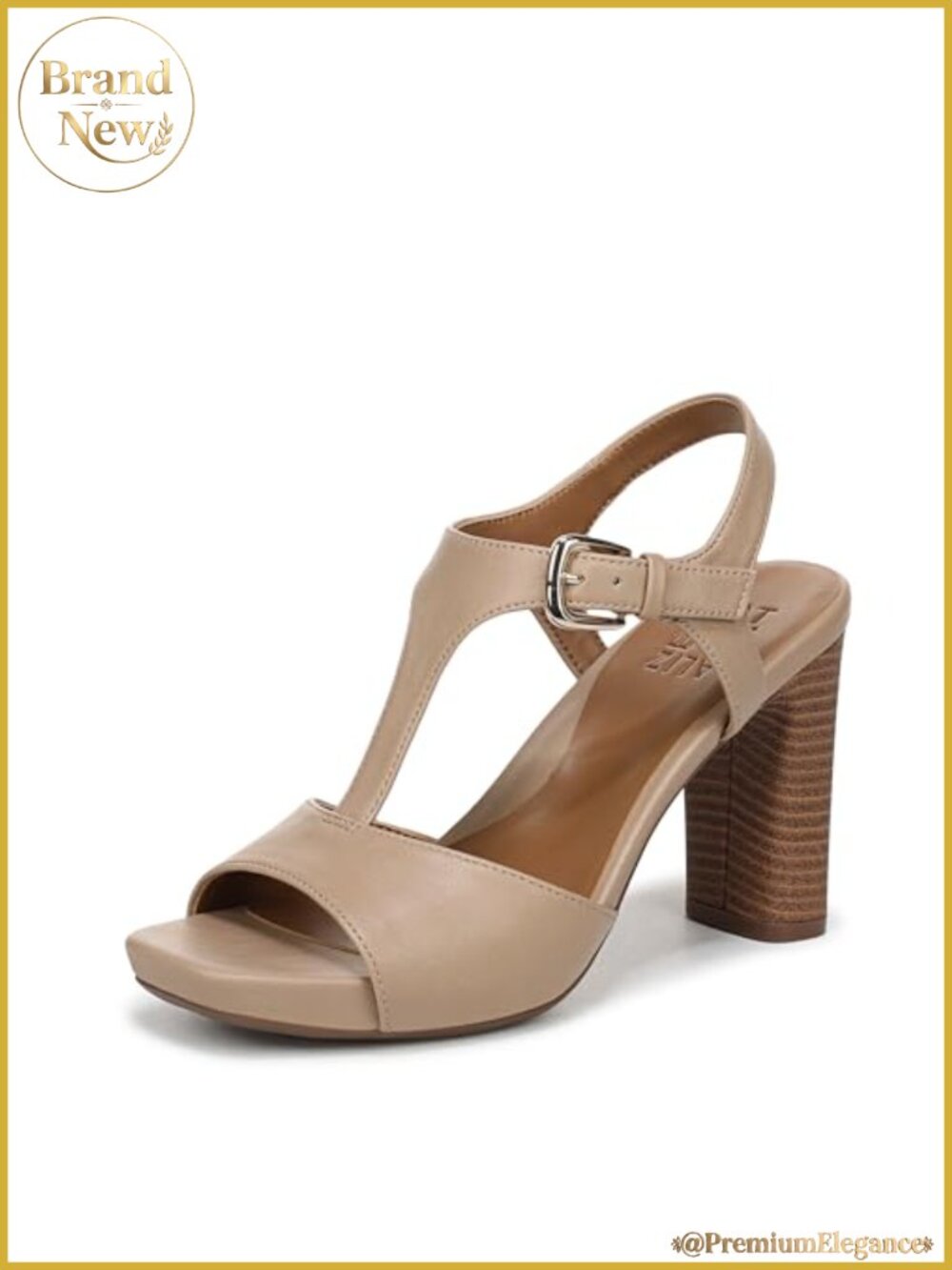 Women's Platform T-Strap Heeled Sandals, Open Toe, Ankle Strap, Block Heel